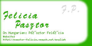 felicia pasztor business card